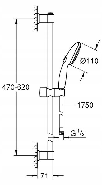 Grohe Vitalio Start 110 III Sprchový set na omítku