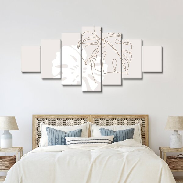 Obraz - Line art monstera N⁰2 (210x100 cm)