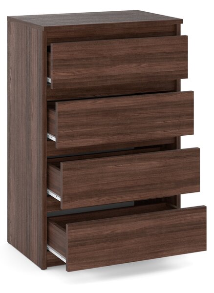 STIV Möbel | Komoda se 4 zásuvkami | Dub Wenge | 60 cm | moderní & bezúchytková | do ložnice a obýváku