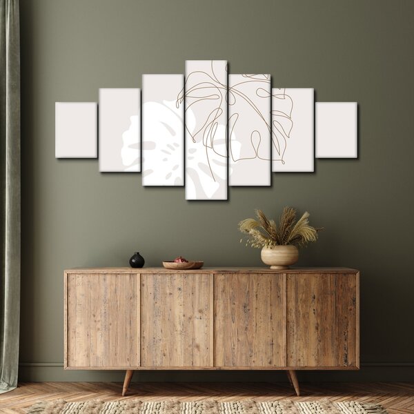 Obraz - Line art monstera N⁰2 (210x100 cm)