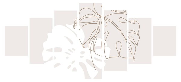 Obraz - Line art monstera N⁰2 (210x100 cm)