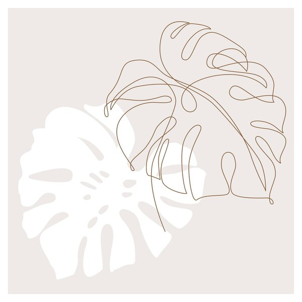 Obraz - Line art monstera N⁰2 (30x30 cm)