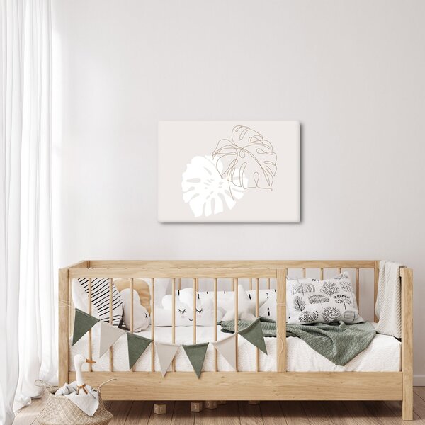 Obraz - Line art monstera N⁰2 (70x50 cm)