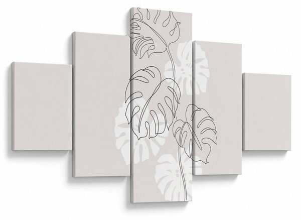 Obraz - Line art monstera N⁰3 (125x70 cm)