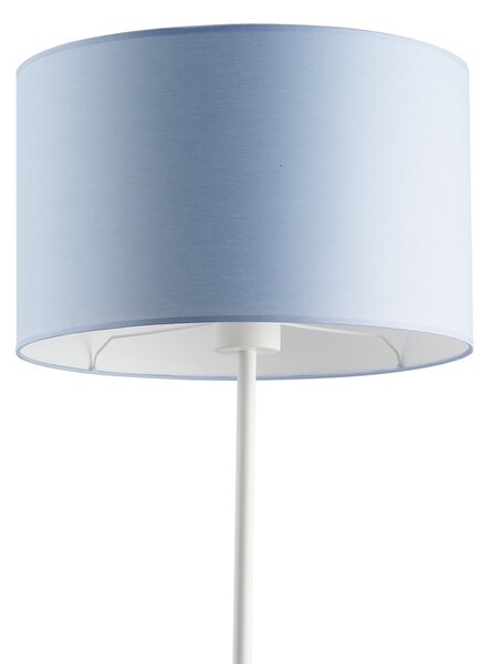 Light for home - Stojací lampa s bledě modrým stínítkem 10230 "London", 1x60W, E27, Bílá