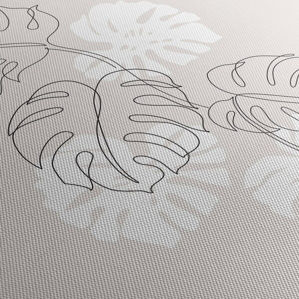 Obraz - Line art monstera N⁰3 (170x50 cm)
