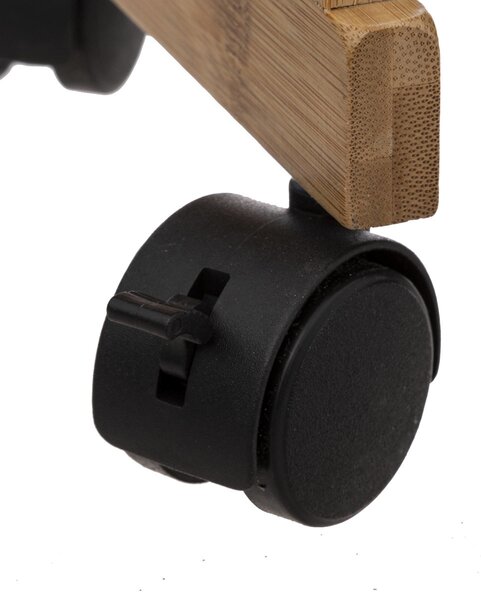 Koupelnový regál na kolečkách BAMBOO, černý, 3patrový