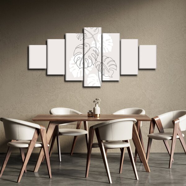 Obraz - Line art monstera N⁰3 (210x100 cm)