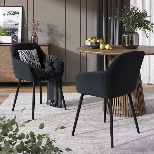 Židle jídelny Vicco Relio Černá 53.5 x 55.5 cm Sada 2 kusů, Model 59373