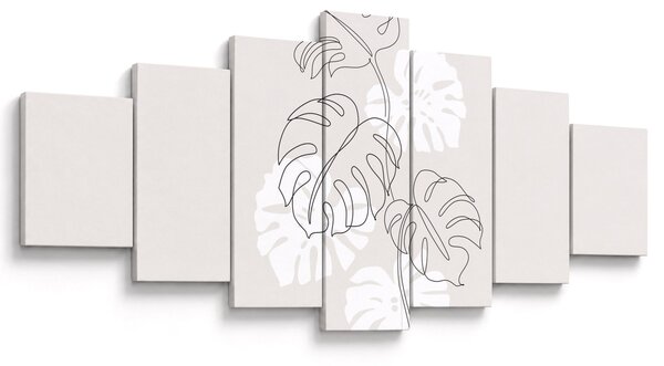 Obraz - Line art monstera N⁰3 (210x100 cm)