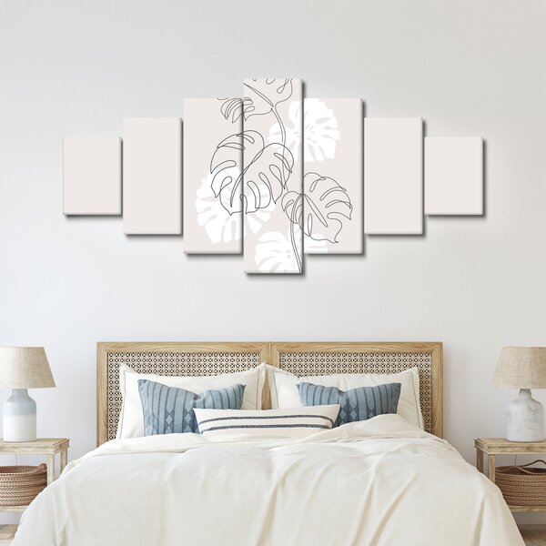 Obraz - Line art monstera N⁰3 (210x100 cm)
