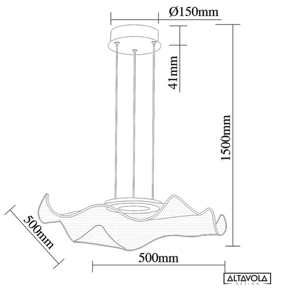 Altavola Design Velo závěsné svítidlo 1x30 W chrom-průhledná LA101/P2_chrom