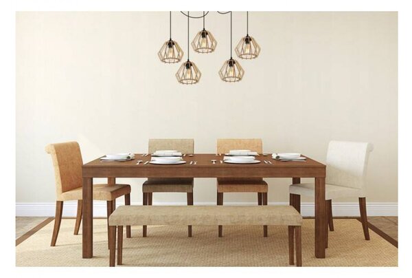 Light for home - Moderní závěsné svítidlo s dřevěnými stínidly SPIDER TIMBER 2360/5, E27, Černá