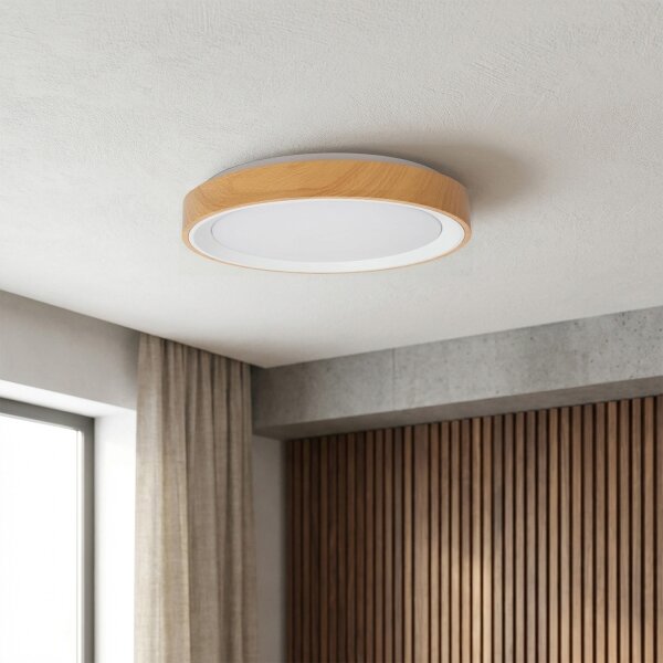 Brilagi - LED Stropní svítidlo FLOCO LED/24W/230V pr. 30 cm dřevo/bílá