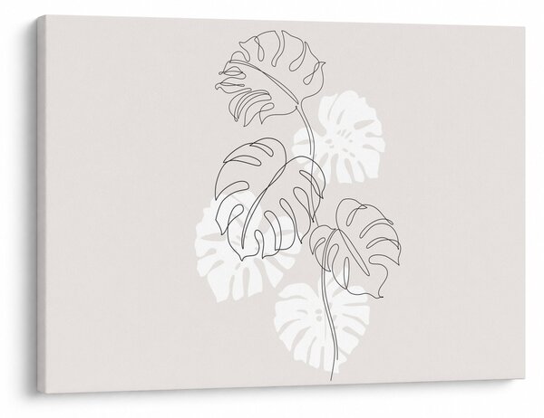Obraz - Line art monstera N⁰3 (70x50 cm)