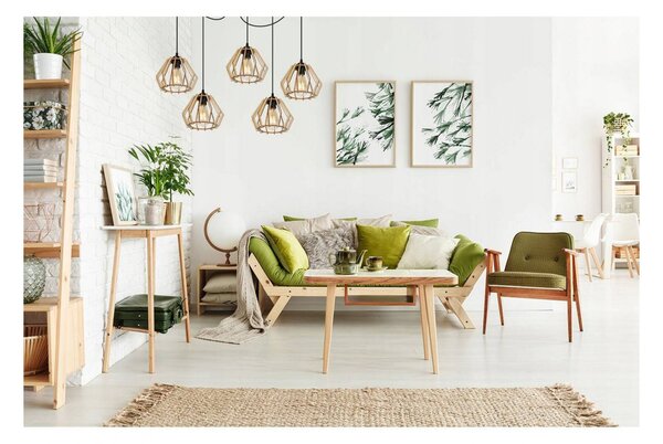 Light for home - Moderní závěsné svítidlo s dřevěnými stínidly SPIDER TIMBER 2360/5, E27, Černá