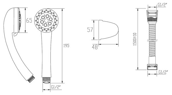 Invena Klio sprchová sada na stěnu chrom AU-20-M01
