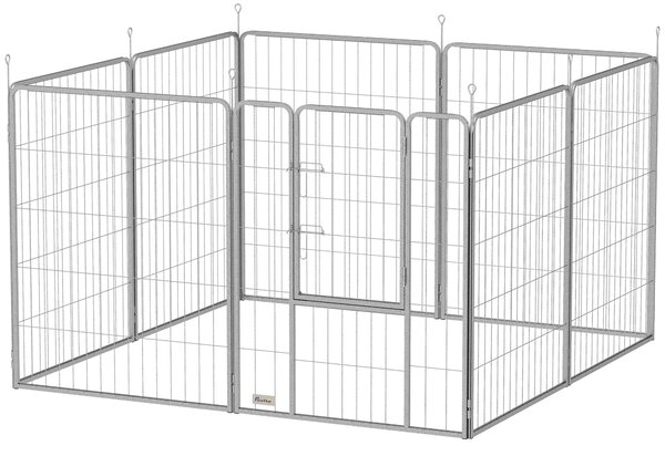 Hřiště pro štěňata PawHut 8-panelové hřiště pro psy s 8 mřížkovými panely | Aosom