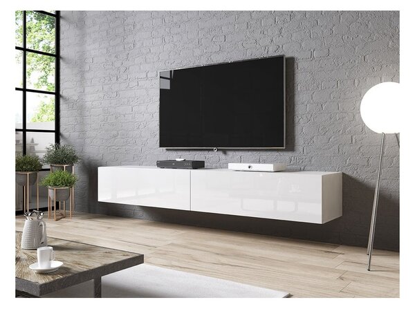 TV stolek BART - lesklý bílý