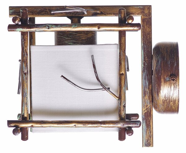 Light for home - Nástěnné světlo v originálním designu v kombinaci s jemnou barvou a ruční patinou 16711 "SAVANNA CUBO", 1x60W, E27, hnědá, zlatá, patina