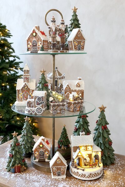 Zelený vánoční stromek se stuhou a mašlemi Noël Tree z polyresinu – Ø 15*40 cm - Chic Antique