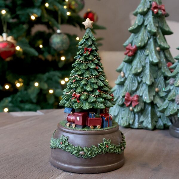 Hudební skříňka Cherry Noël Tree s vánočním stromečkem – Ø 10*19 cm - Chic Antique