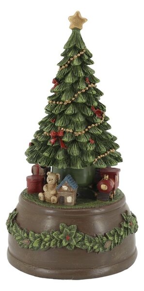 Hudební skříňka Cherry Noël Tree s vánočním stromečkem – Ø 10*19 cm - Chic Antique