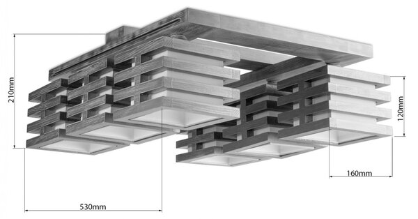 Light for home - Lustr přisazený ke stropu 11506 "HOUSTON", 6x40W, E27, Wenghe