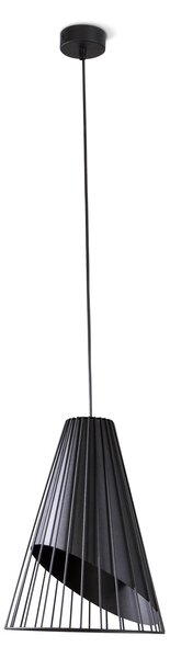 Light for home - Závěsné svítidlo "STRONG" s nastavitelnou výškou a originálním kuželovitým kovovým stínidlem, 1x60W, E27, Černá