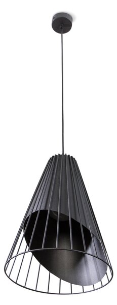 Light for home - Závěsné svítidlo "STRONG" s nastavitelnou výškou a originálním kuželovitým kovovým stínidlem, 1x60W, E27, Černá
