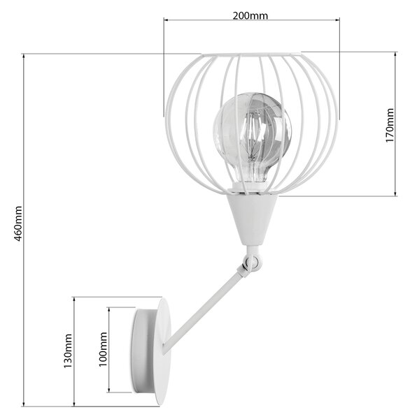 Light for home - Nástěnné svítidlo 40511 "MATRIX", 1x60W, E27, Bílá