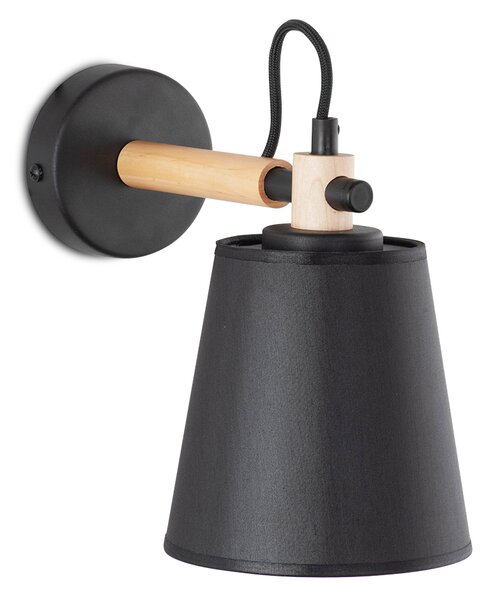 Light for home - Nástěnné svítidlo 60211 "SYMPHONY", 1x40W, E14, černá, přírodní olše