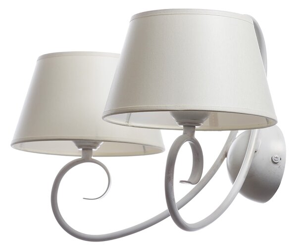 Light for home - Nástěnné svítidlo 20502 "JANET", 2x60W, E27, bílá, zlatá, patina