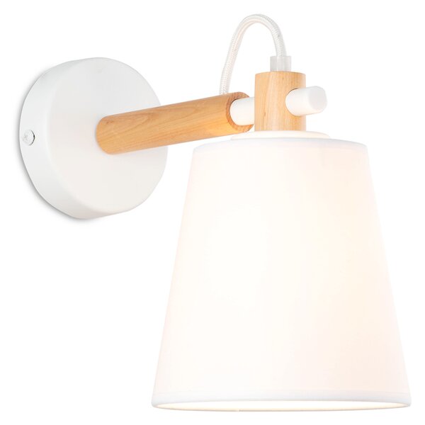 Light for home - Nástěnné svítidlo 60211 "SYMPHONY", 1x40W, E14, bílá, přírodní olše
