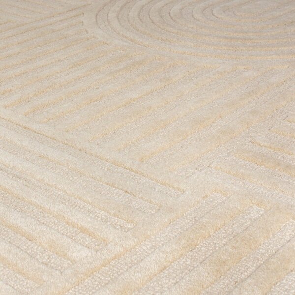 Béžový vlněný koberec Flair Rugs Zen Garden, 120 x 170 cm