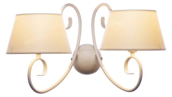 Light for home - Nástěnné svítidlo 20502 "JANET", 2x60W, E27, bílá, zlatá, patina