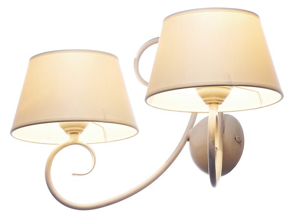 Light for home - Nástěnné svítidlo 20502 "JANET", 2x60W, E27, bílá, zlatá, patina
