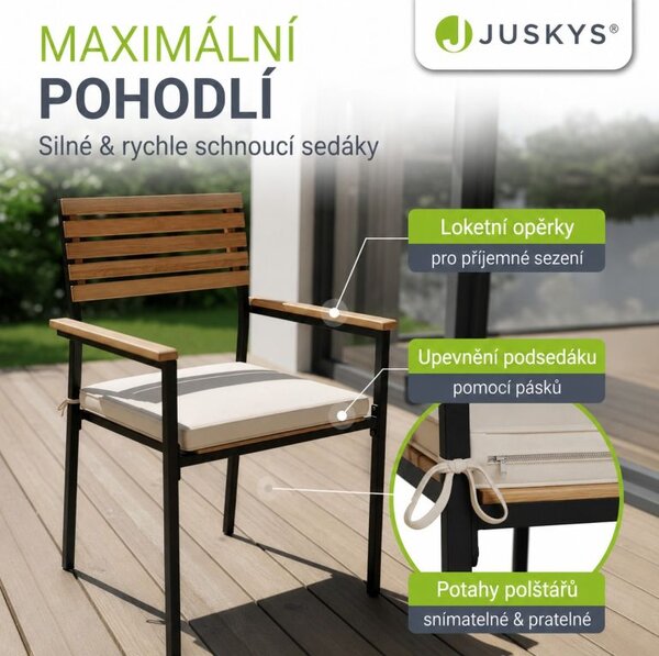 Zahradní jídelní set z akáciového dřeva pro 4 osoby, 5dílný