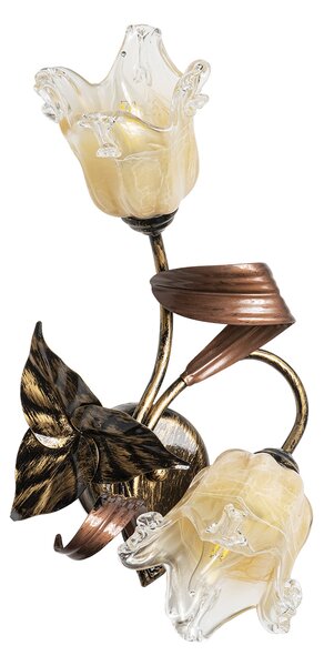 Light for home - Nástěnné svítidlo 17202 "LIZAVETA", 2x40W, E14, černá, zlatá, měď