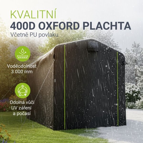 Plachtová garáž na kola a nářadí 220 × 160 × 175 cm