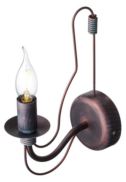 Light for home - Kovové klasické nástěnné svítidlo Retro 30301 "Isabella", 1x40W, E14, černá, měď