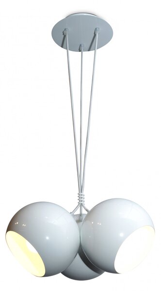 Light for home - Závěsný lustr na lanku 50403 "FOTON", 3x60W, E27, Bílá