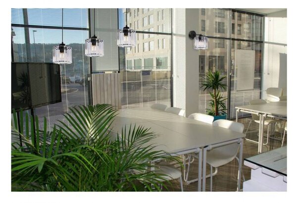 Light for home - Kompaktní nástěnné svítidlo se skleněným stínidlem HOLDI 2202/K, E27, Černá