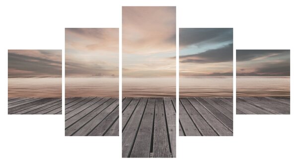 Obraz - Molo při západu slunce (125x70 cm)