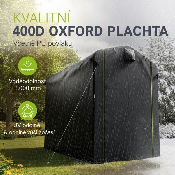 Plachtová garáž na kola a nářadí 180 × 120 × 165 cm
