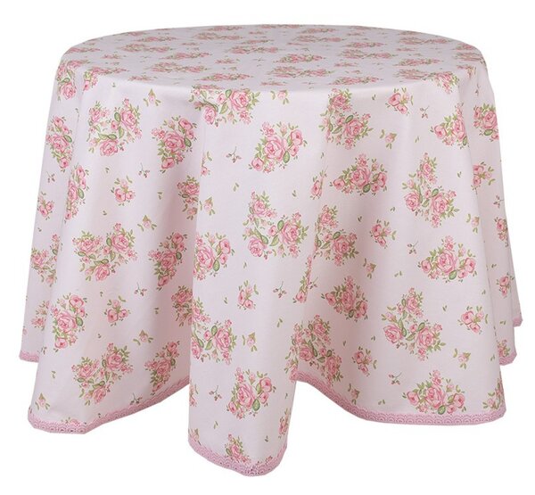 Bavlněný kulatý ubrus s květy růže Sweet Roses - Ø 170 cm - Clayre & Eef