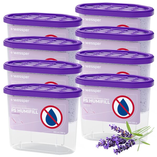Odvlhčovač Wessper P5 HUMIFILL 600 ml - levandulový - 8 kusů