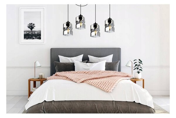 Light for home - Závěsné svítidlo nastavitelné s jedinečnými skleněnými stínidly SPIDER NIKI 2195/4, E27, Černá