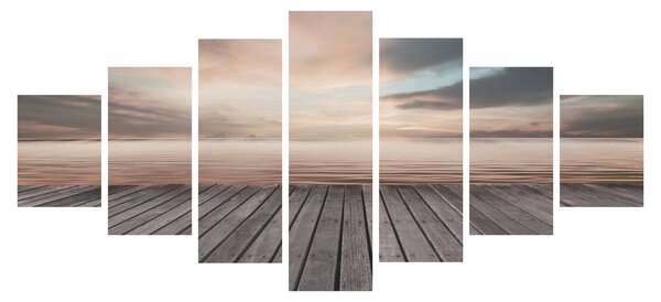 Obraz - Molo při západu slunce (210x100 cm)