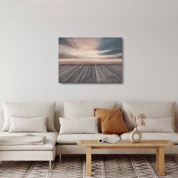 Skleněný obraz - Molo při západu slunce (70x50 cm)